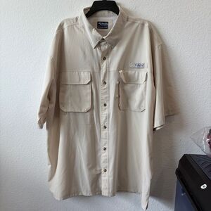 Bimini Bay Outfitters Vented Short Sleeve Fishing Shirt - Tan